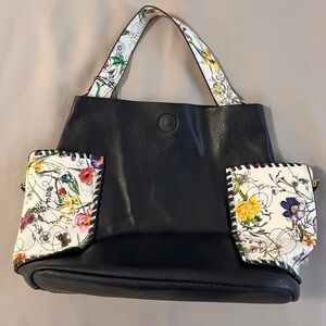Medium Tote Shoulder Bag - Blue /‎ Floral